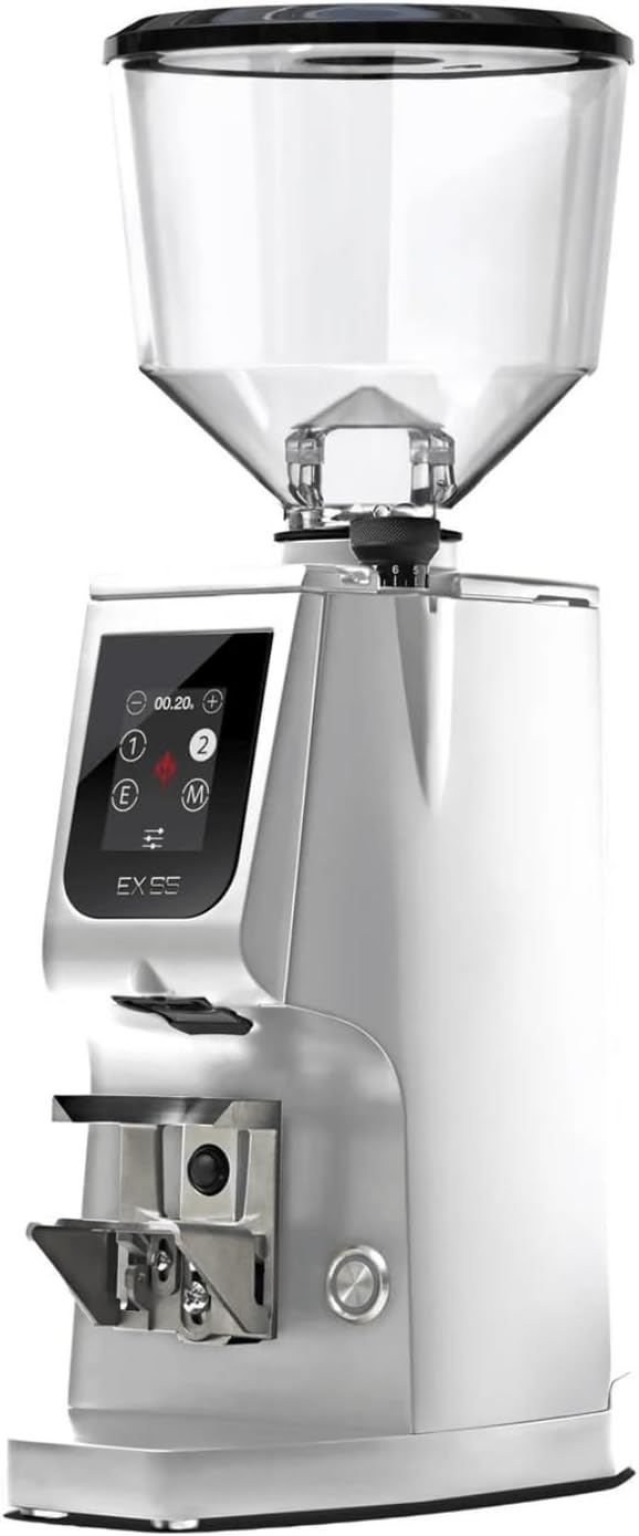 Eureka Atom Excellence 65 Commercial Espresso Grinder, Black – Silent, Touch‑Screen, 65 mm Flat Burrs, Stepless Micrometric Adjustment
