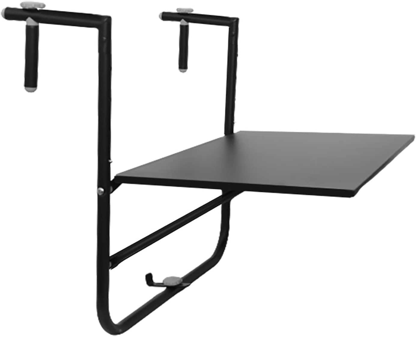 Balcony Bar Table for Railings,Outdoor Folding Hanging Table,Multifunctional Leisure Table,Adjustable Height,Space Saving Railing Serving Table for Patio and Balcony,Blac(1.64.5in)