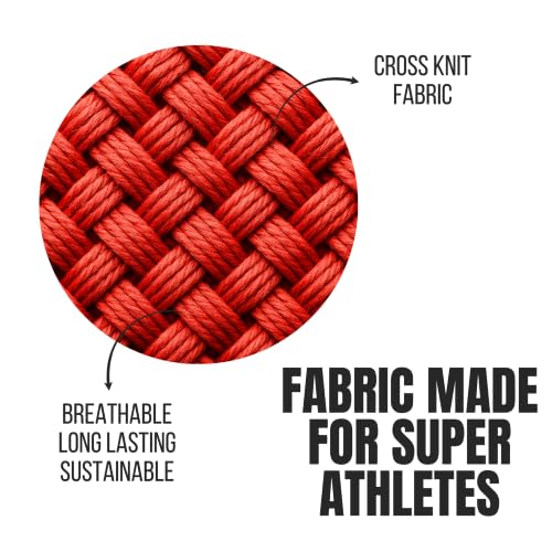 Image of Muscleape Knee Wraps | SuperFabric Support Straps for Squats, Leg Press & Powerlifting| Adjustable Compression for Men & Women | Heavy Duty Gym Knee Support for Superb Workouts. (Red)
