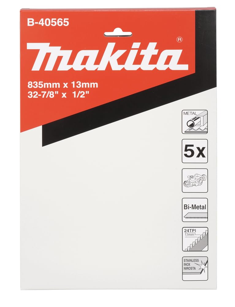 Makita B-40565 Lama Sega Nastro BiM 13 x 0,5 x 835 mm 24 TPI 5 Pezzi