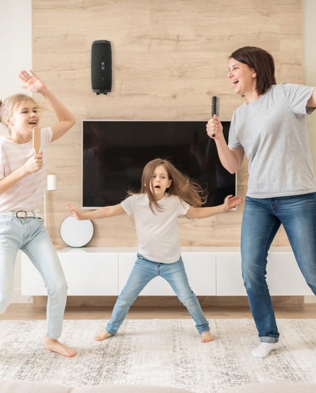 Aluminium Wall Bracket/Wall Mount Bracket for JBL Charge 5/4/3/2/Flip 7/Flip 6/Flip 5/Flip 4/Beats pill Speakers,Duty Speaker Mount Mounting Brackets,Speaker from 5.25 to 7.38 inches (black)