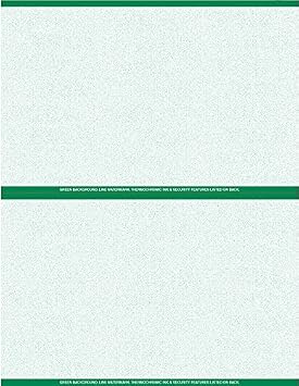 Green Prescription Security Laser RX Sheets - Has one perforation to yield 2 scripts per sheet PRESLGRN2