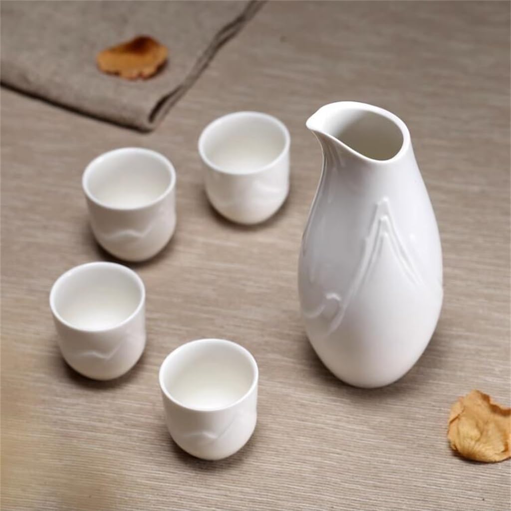 Embossed Ceramic Wine Set Set Japanese Sake Warm Wine Pot Household Restaurant Wine Distributor