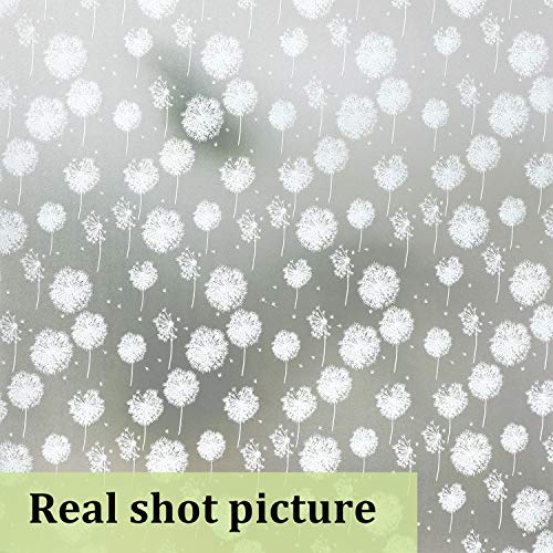 Viseeko Privacy Window Film Non-Adhesive Window Film Frosted Static Cling Glass Film Dandelion Patterns Window Stickers For Doors Home Living Room Kids Bedroom (17.5 X 78.7Inches) #TOP1