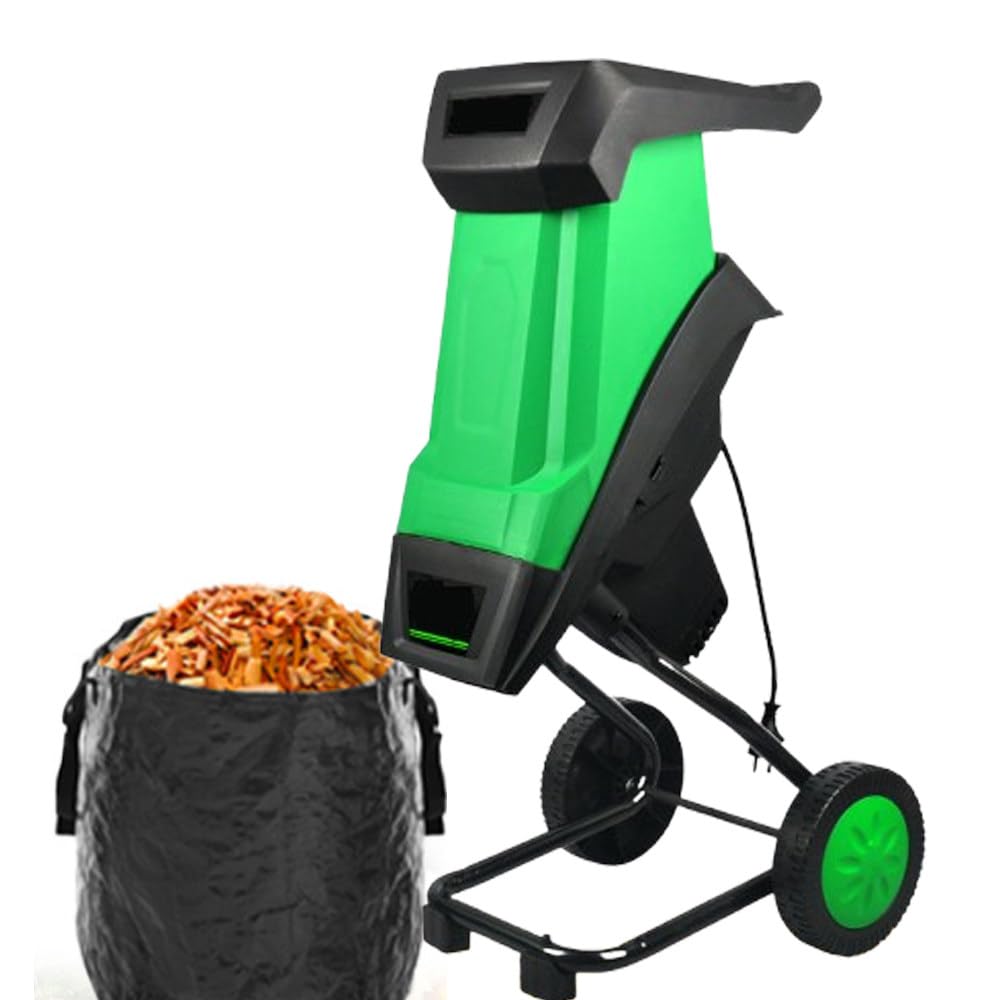 Trituradora De Jardín Eléctrica Portátil, Bolsa 50l +30mcable | 2400w,4500rpm,Doble Cuchilla,Entrada De Alimentación Multicalibre,Protección Sobrecarga,Fácil Mover,Para Ramas Y Hojas