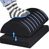CushZone Foot Rest for Under Desk at Work Adjustable Foam for Office and Home, Office Desk Accessories，Comfortable Footrest with 2 Adjustable Heights，Back & Hip Pain Relief (Black)