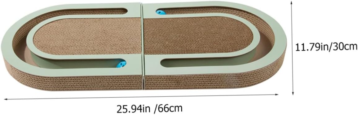 Cat Scratcher Board Foldable Corrugated Paper with Built-in Ball Floor Scratch Pad Small Reusable Indoor Kitten for Cats