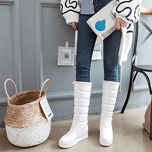 Women's Winter Mid Calf Tall Snow Boots Waterproof Rain Pull On Warm Fur Lined Wide Calf Snow Boot3