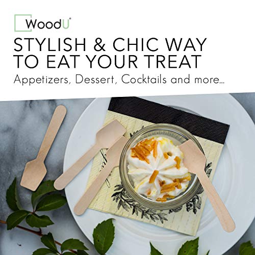 Wooden Miniature Spoons 3.5”- Disposable Square End (Pack Of 100) Perfect For Crafts, Sugar Scrubs, Tasting And Sampling- Ice Cream Spoon Disposables. #TOP4