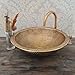 MIRATILE Custom Made 16 Guage Brushed Brass Bathroom Sink, Round Coutertop Brushed Brass Bathroom Basin, Handmade Hammered Copper Above Countertop Vessel Bowl sink with 2 gifts (8