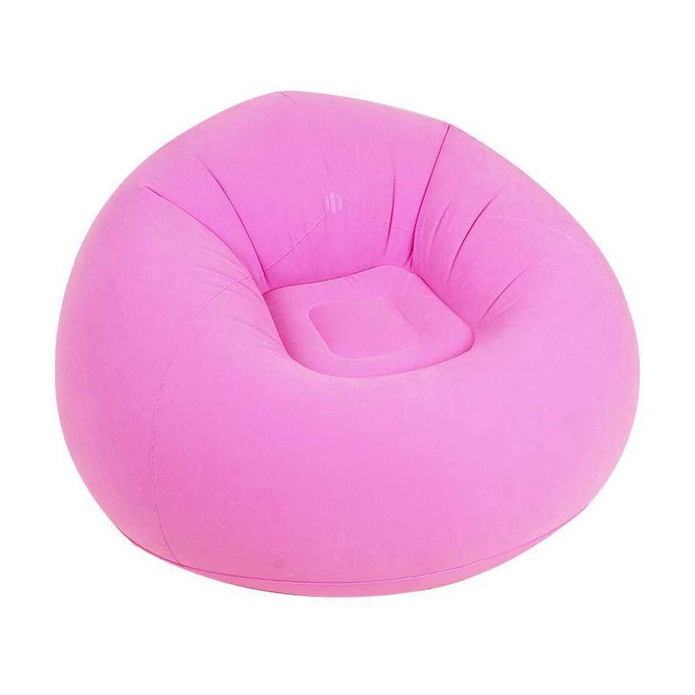 MAGO Inflatable Lounger Air Sofa,Portable Inflatable Sofa for Camping, Hiking, Swimming Pool, Beach, and Travelling (Color : Pink, Size : Foot Pump)