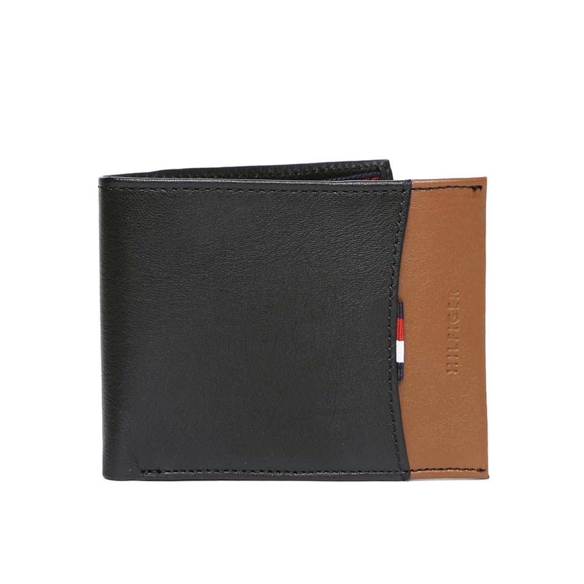 Mudcreek Leather Slimfold Wallet for Men - Black & Tan, 8 Card Slots