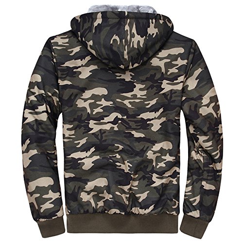 ManMicaiJacke Dreamskull Kapuzenjacke Übergangsjacke Steppjacke Winterjacke Jacke Baumwolle Camouflage Gefüttert mit Kapuze Fleece Militär Military Winter Mantel Warm Männer Herren (XXL)