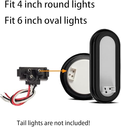 Miniatura 12 de 10 x 3 cables enchufe de luz de remolque de camión Moldeado 3 clavijas arnés de coleta para parada de giro cola sellada redonda ovalada luz freno