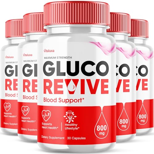 (5 Pack) Gluco Revive Capsules, Gluco Revive Balance Support Pills Supplement, GlucoRevive Glycogen Maximum Strength Premium All Natural Maximum Strength for Overall Wellness, Made in USA (300 Count)