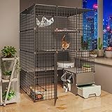ZXFDMSWJ Jaulas para Gatos en Interiores, recintos para jaulas para Gatos en Interiores, jaulas para perreras de Alambre de Metal Desmontables de Bricolaje, Lugar de Ejercicio Grande, Jaula para Anim