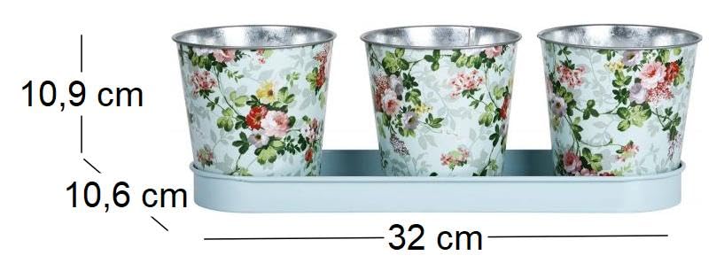 Set di 3 vasi da fiori da interno ed esterno grigi KANNIA