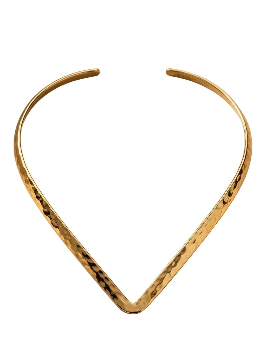 Husley Gold Brass Hammered Choker Necklace for Women | Anti-Tarnish Statement Jewelry | Bold Textured Choker for Party & Festive-image-15