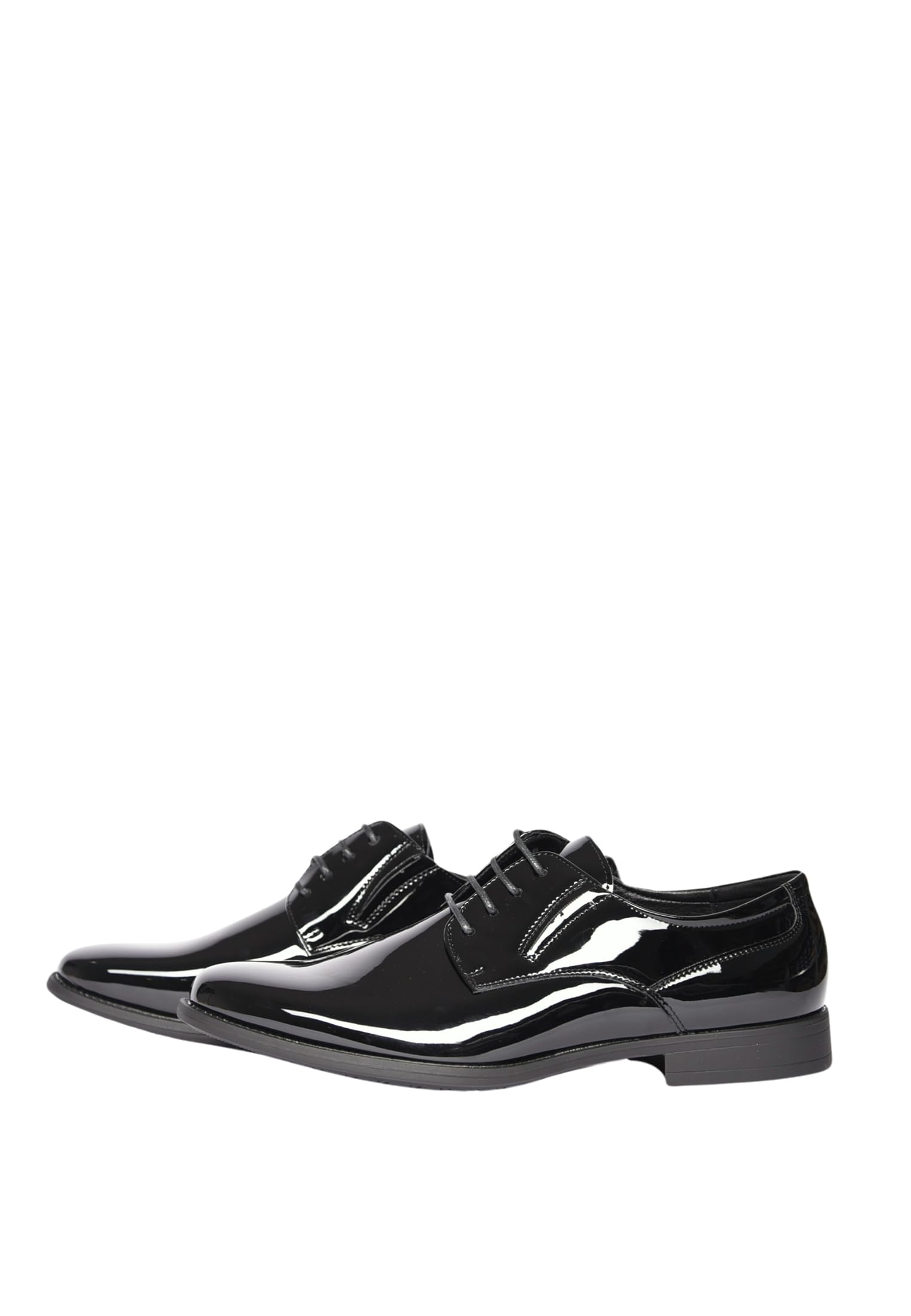 Scarpe Uomo Eleganti Lucide Inglesine Derby con Lacci Verniciate