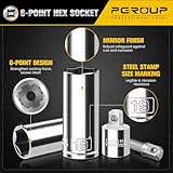 pgroup 3/8" Drive Socket Set, 52-Piece SAE (3/16-9/16 in) and Metric (4-14 mm) Deep & Shallow Socket Kit, 90-Tooth Ratchet Wrench, 6-Point, Chrome Vanadium Steel Mechanic Tool Set - Image 3