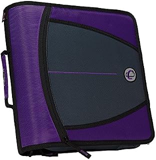 Case-it Mighty Zip Tab 3-Inch Zipper Binder, Purple, D-146-PUR
