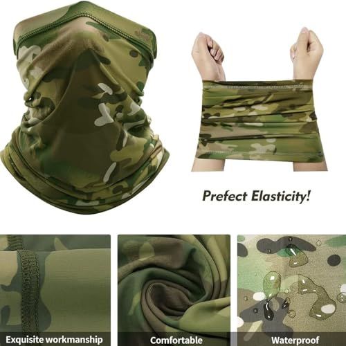 Cooling Neck Gaiter Face Mask Boonie Hat Set Boonie Hats for Men Military Neck Headband Glasses Set3