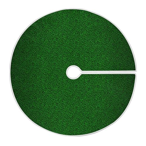 xigua Green Grass Texture Christmas Tree Skirt 47.2inch,Xmas Tree Skirt for Home Indoor and Outdoor Christmas Tree Decoration,Saint Patrick's Day,Valentine's Day,Christmas Party
