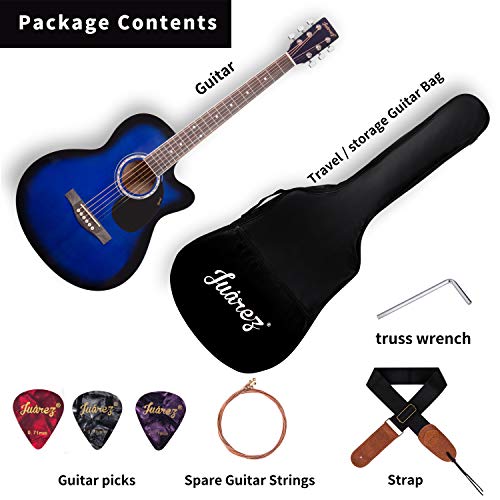 Image of JUAREZ Basswood Arpeggio Guitar JRA39SP-Q-TBS, Blue Sunburst