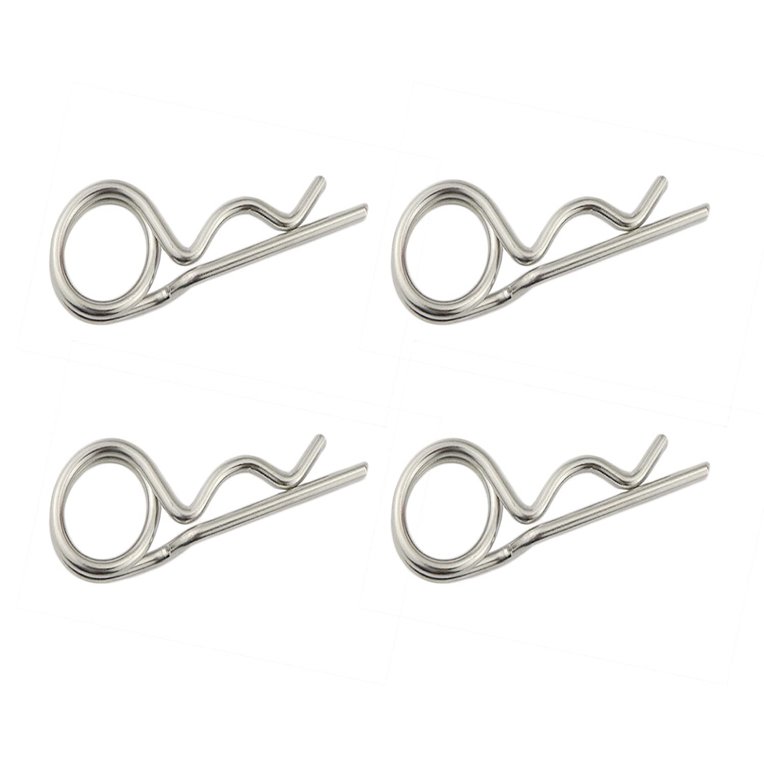 Steel Double Loop Hitch Pin Clip Various Size Fasteners, Multi-Use Cotter Hairpin Assortment Kit, Fit for Various Hitch Pins (M6.5X150 4PCS)
