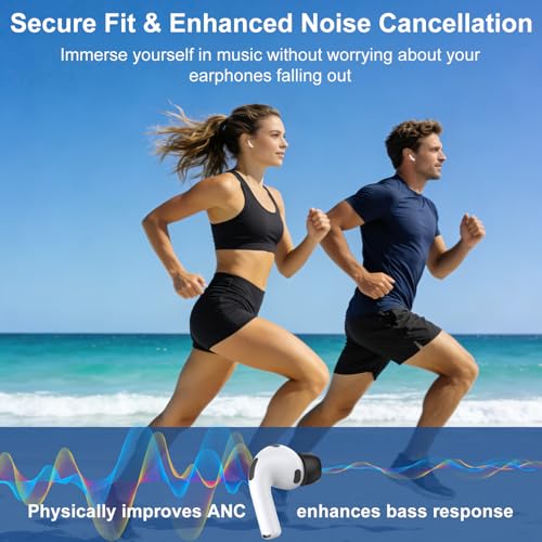 Image of Memory Foam Ear Tips Compatible with AirPods Pro 3 (3 Pairs,S /M /L,Black)