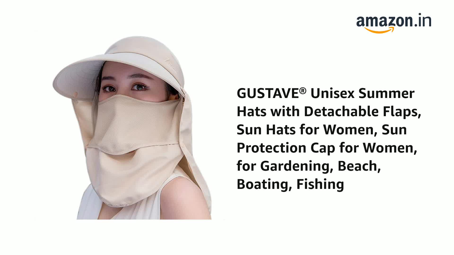 Gustave® Women Sun Wide Brim UV Protection Fishing Hat Foldable