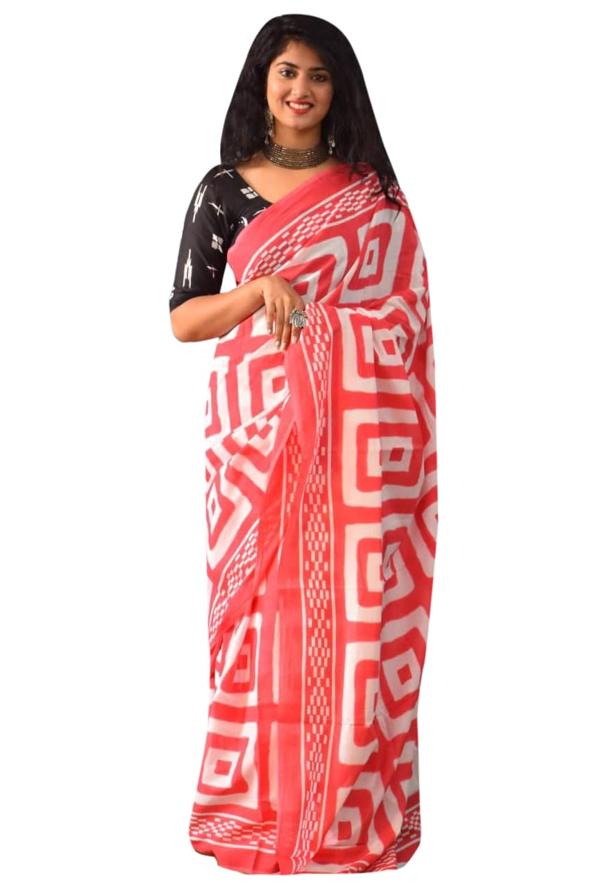 Saree artisanal pour femme vêtement traditionnel en coton imprimé main