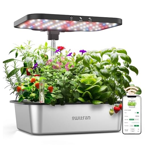 owltron Smart Hydroponics Growing System Kit,15 Pods Indoor Herb Garden with 36W LED Grow Light & APP Control, Planting Height Up to 30", Quiet Water Pump, Stainless Steel - Ideal Gift for All Ages