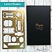 Metal Bullet Journal Stencil Set (2 Pack) w/Etched 6 inch Ruler (Satin Gold) Planner Icons + Frame Layout Stencil | Ideal for A5 Notebook Size Like Leuchtturm1917