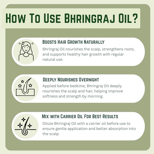 Image of KUNJ Bhringraj Oil for Hair Growth & Hair Fall Control 30ml | 100% Pure Ayurvedic Bhringraj Oil (Eclipta Prostrata) | Strong Roots, Scalp Nourishment & Dandruff Care | Natural Hair Care Oil