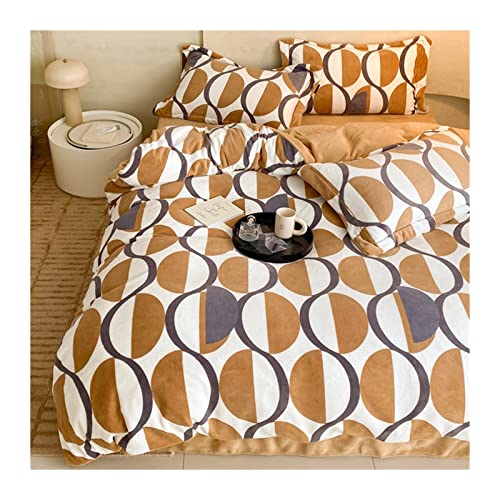 GSZCCZS Terciopelo Coralino de Doble Cara de Invierno Terciopelo de algodón Engrosado Juego de 4 Piezas de Terciopelo de Vaca (Color: B2, Tamaño: Sábana de 2,0 m -220x240 cm) (Sábana B2 de 1,8 m)