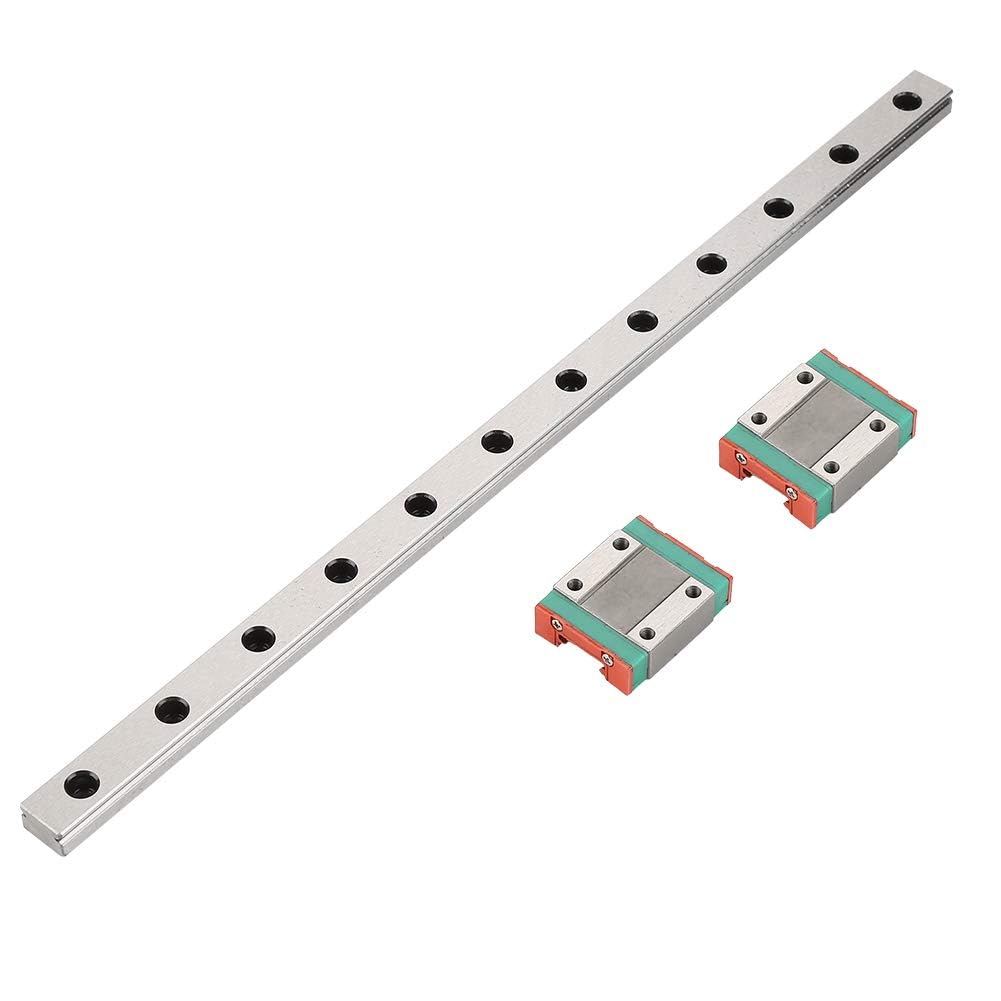 Riel De Guía Lineal En Miniatura MGN12 300mm 12mm Ancho 2 Bloques Deslizantes MGN12B Contacto 4 Puntos