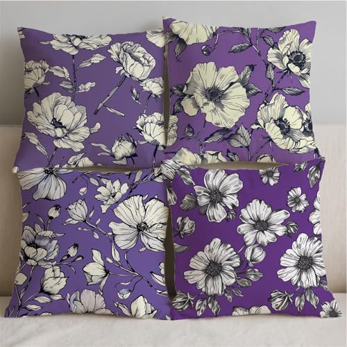 Housse de coussin 60x60cm salon de jardin extérieur fleur S949 - 3