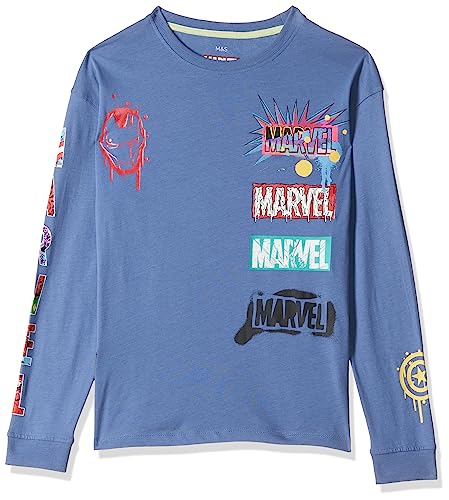 Image of Marks & Spencer Boys Solid Cotton Round Neck Regular Fit Top