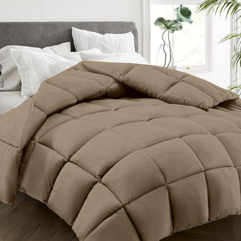 Image of ARLinen AC Comforter Quilt Blanket for All Season ac Blanket for Summer Super Soft Fluffy Comforter, 300 GSM (90 inch x 100 inch Inches /228cm x 254cm) - Double Bed Comforter|Taupe| TC - 400