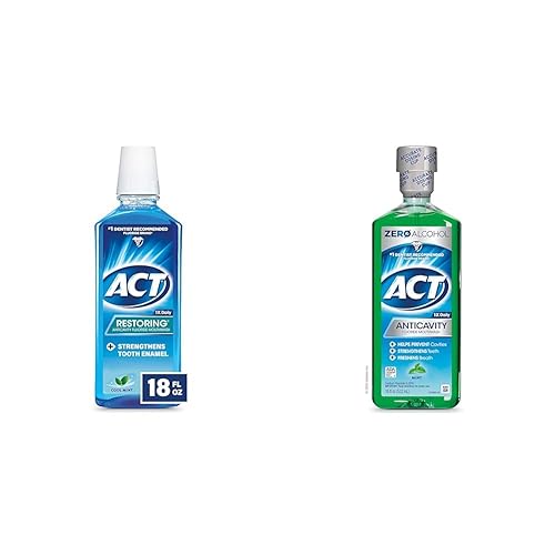 ACT Restoring - Enjuague bucal con flúor, 18 onzas líquidas, fortalece el esmalte de dientes, menta fresca (paquete de 3)