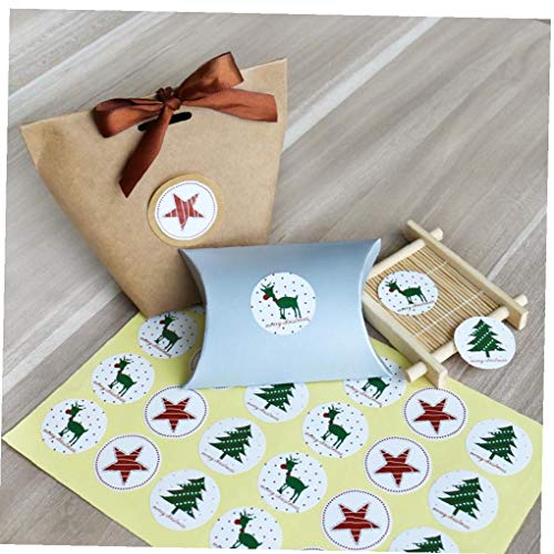 Aisoway Xmas Sticker Elk Christmas Tree Deer Star Design Paper Label Decal Merry Christmas Stationery Stickers 108 Pcs