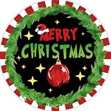 Deroro Christmas Front Door Sign, Xmas Gift Green Wood Door Hanger Outdoor Outside Porch Decor, Red Stripes Holiday Wooden Wreath Indoor Wall Hanging Decoration