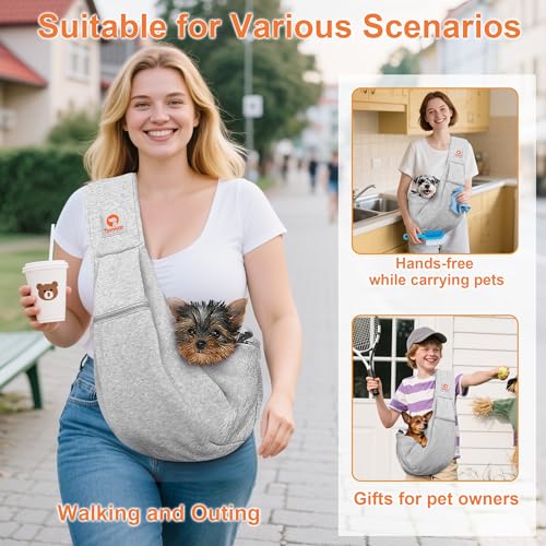Image of Tomkas Dog Sling Carrier for Small Dogs pet Slings with Extra Pocket Storage Sling with Storage Pocket