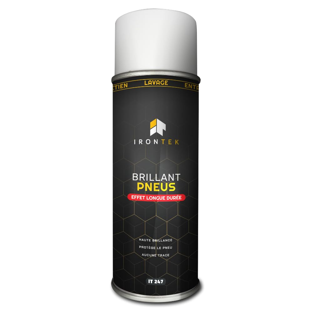 Lucidante Pneumatici Spray - IRONTEK - 500ml | IT247 | Alta Brillantezza | Protezione Lunga Durata | Anti Invecchiamento | Senza Aloni