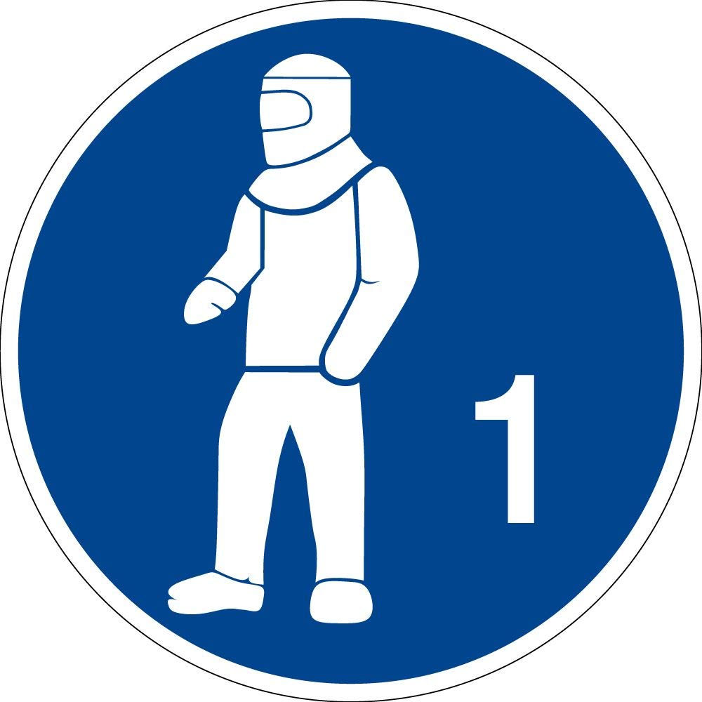 Gebotszeichen - Schutzkleidung benutzen Typ 1 - Aluminium selbstklebend - 40 cm