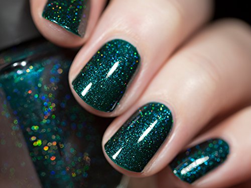 Image of ILNP Fir Coat - Sultry Emerald Green Holographic Nail Polish