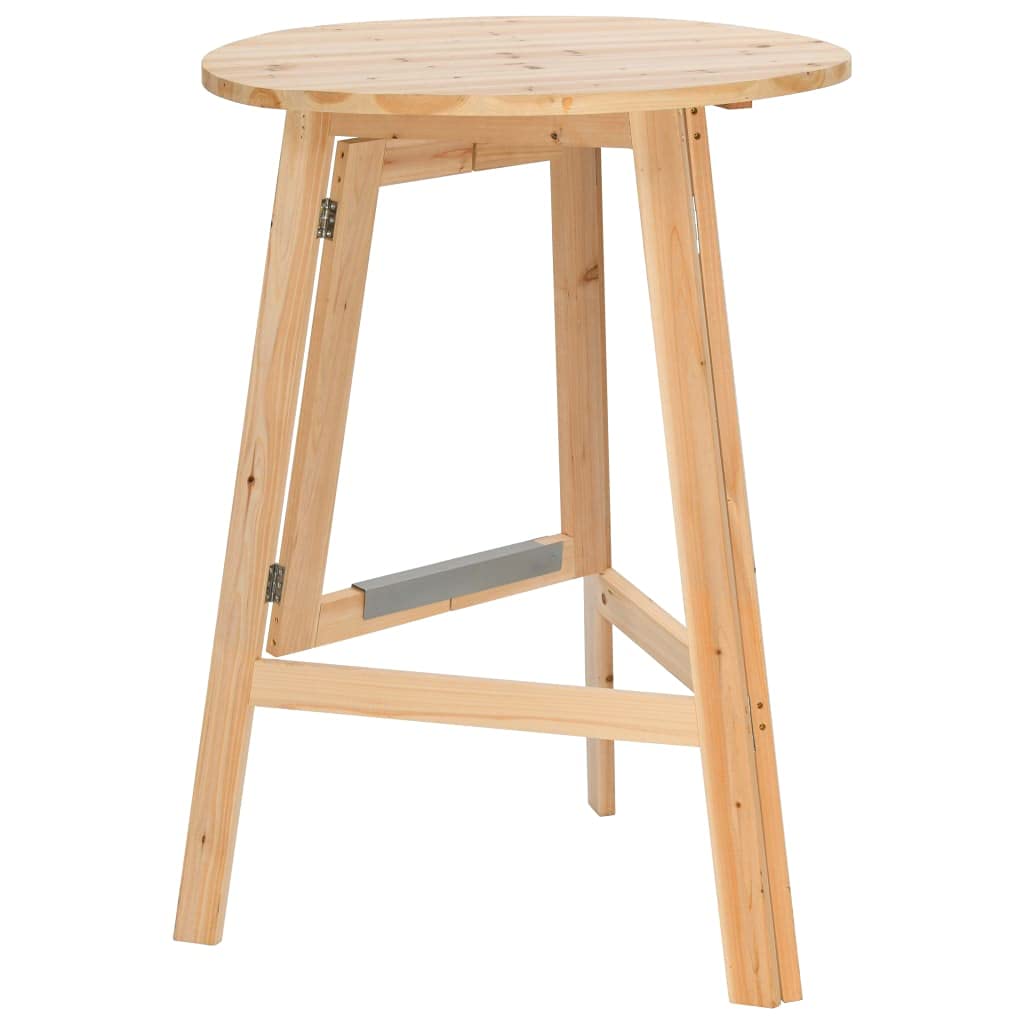 Mesa de bar plegable de madera de abeto, 78 cm de diámetro, plegable para ahorrar espacio, mesa alta estable para jardín, balcón, terraza, uso interior y exterior