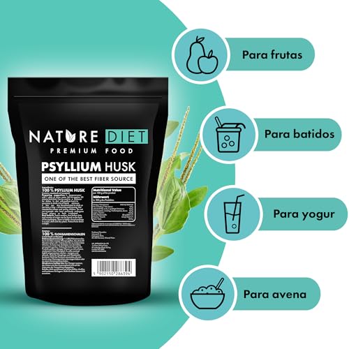 Miniatura 4 de Nature Diet Cáscara De Psyllium, 1000 G, Alto En Fibra, Psyllium Husk