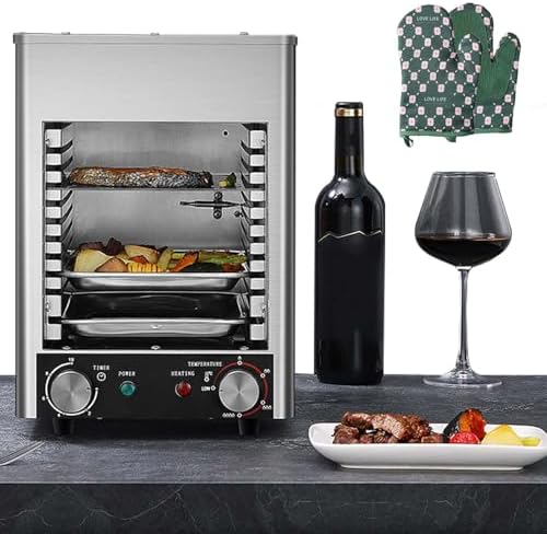 Grelhador elétrico para bifes de 10 camadas, ajuste de temperatur...